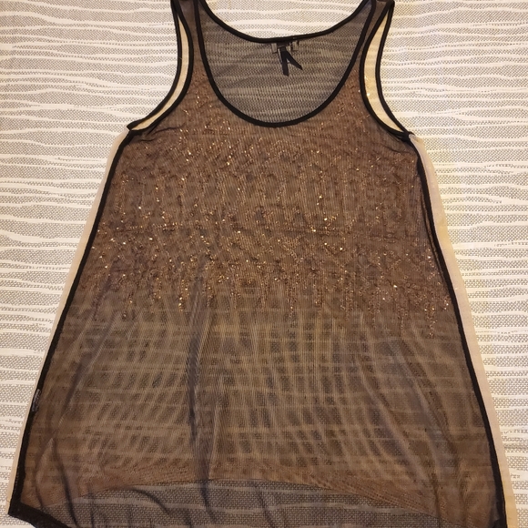 Dynamite Sheer Sequin Top- Size Small - Picture 5 of 6